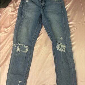 American Eagle Outfitters Blue Distressed Skinny Jeans